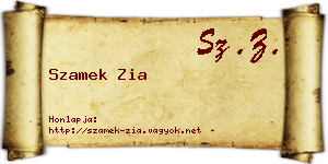 Szamek Zia névjegykártya